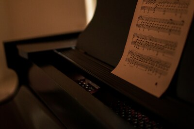Partitura sul leggio di un pianoforte